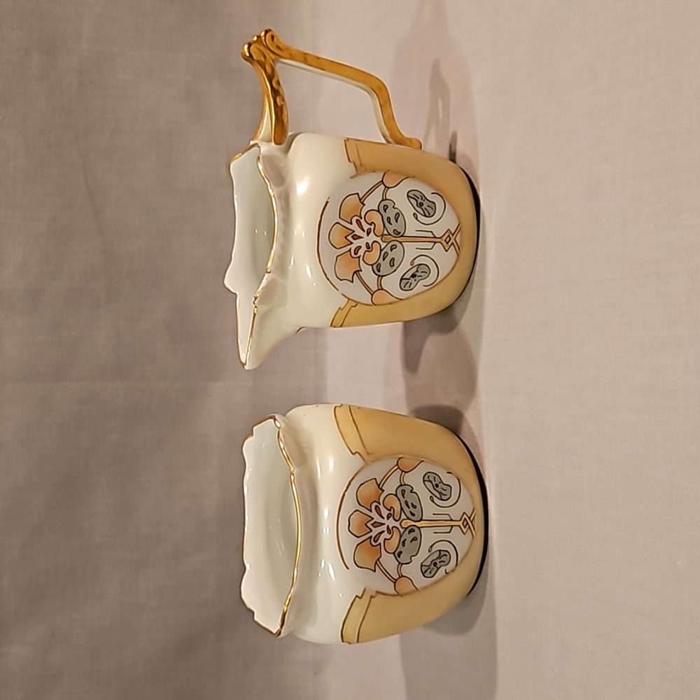 uno Favorite Bavaria Hand Painted Art Deco Sugar & Creamer